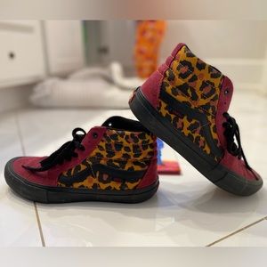 Magenta & Cheetah print Vans High Top Pro Skate